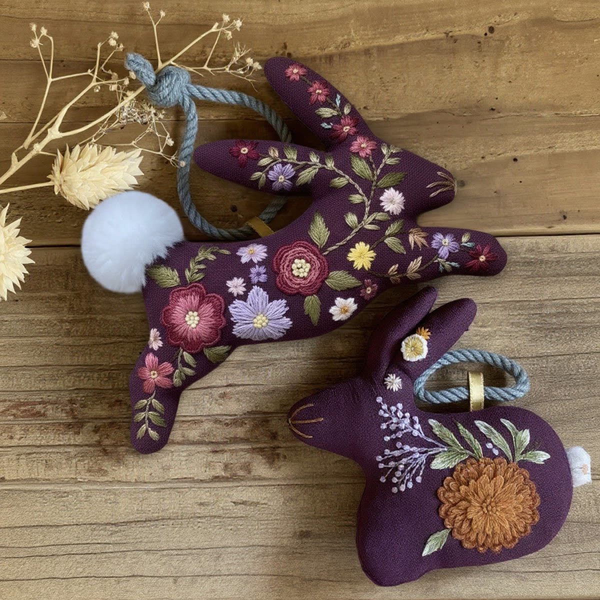 Rubbyoo Rabbit Embroidery Kit - Floral Bunny  | Gift For Her | Diy Holiday Decoration - image 5
