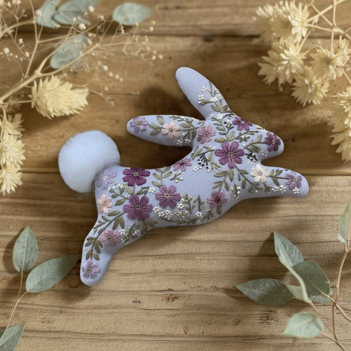 Rubbyoo Rabbit Embroidery Kit - Floral Bunny | Nice Easter Gift | Creative Handmade Craft - image 4