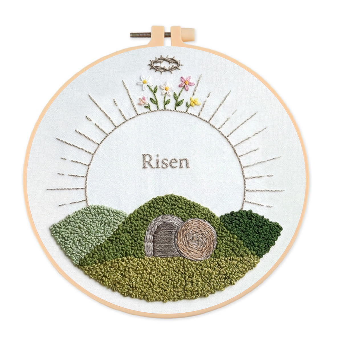 Rubbyoo Embroidery Kit - Christian Easter | Beginner Diy Craft | Handmade Hoop Art - 20*20cm - image 1