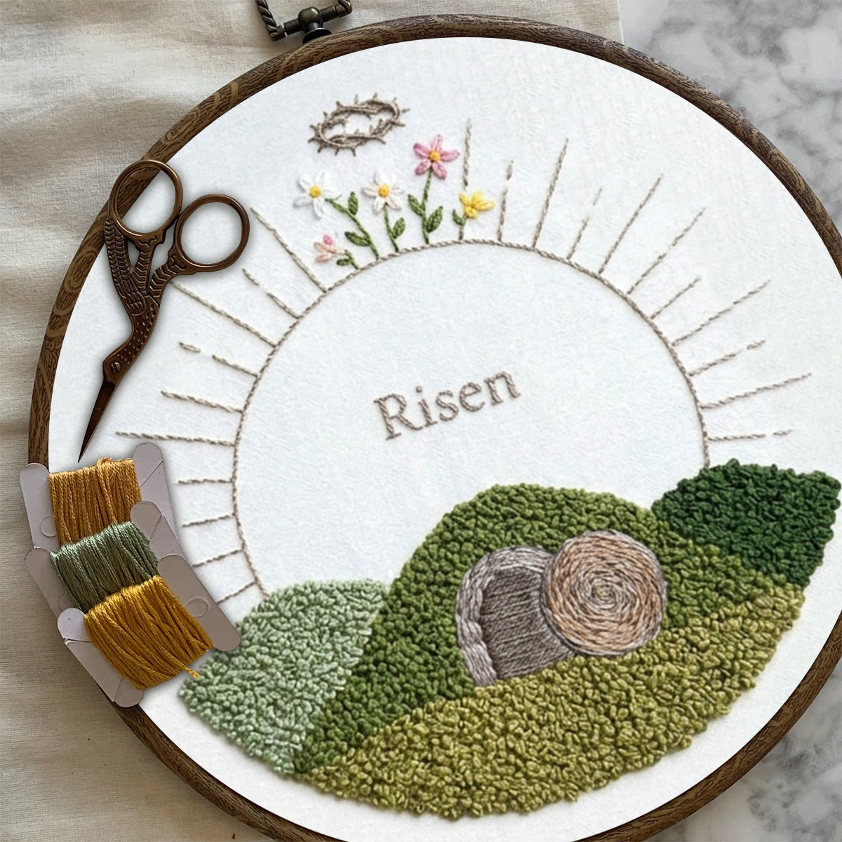 Rubbyoo Embroidery Kit - Christian Easter | Beginner Diy Craft | Handmade Hoop Art - image 4