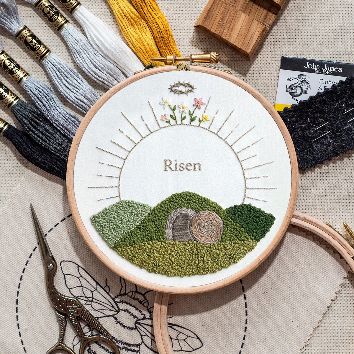 Rubbyoo Embroidery Kit - Christian Easter | Beginner Diy Craft | Handmade Hoop Art - image 2
