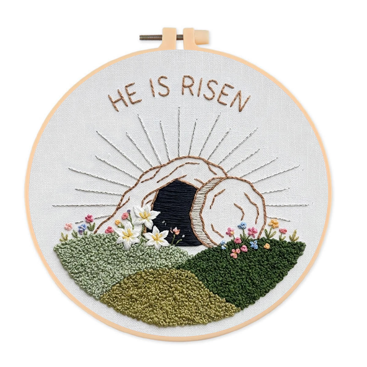 Rubbyoo Embroidery Kit - Christian Art | Easter Stitch Pattern | Unique Handmade Wall Art - 20*20cm - image 1