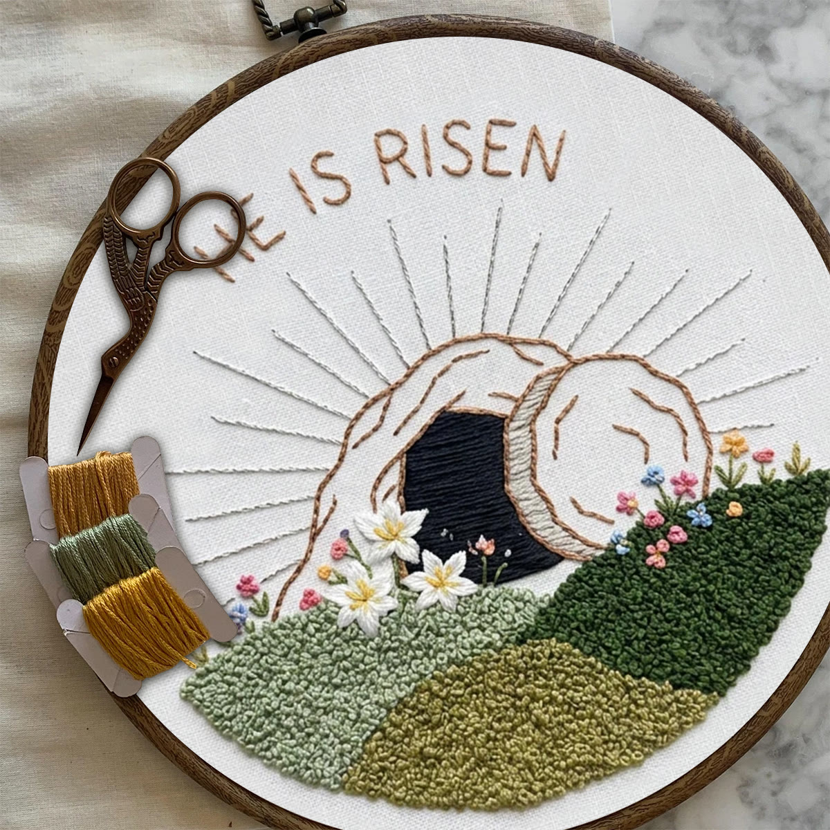 Rubbyoo Embroidery Kit - Christian Art | Easter Stitch Pattern | Unique Handmade Wall Art - image 2