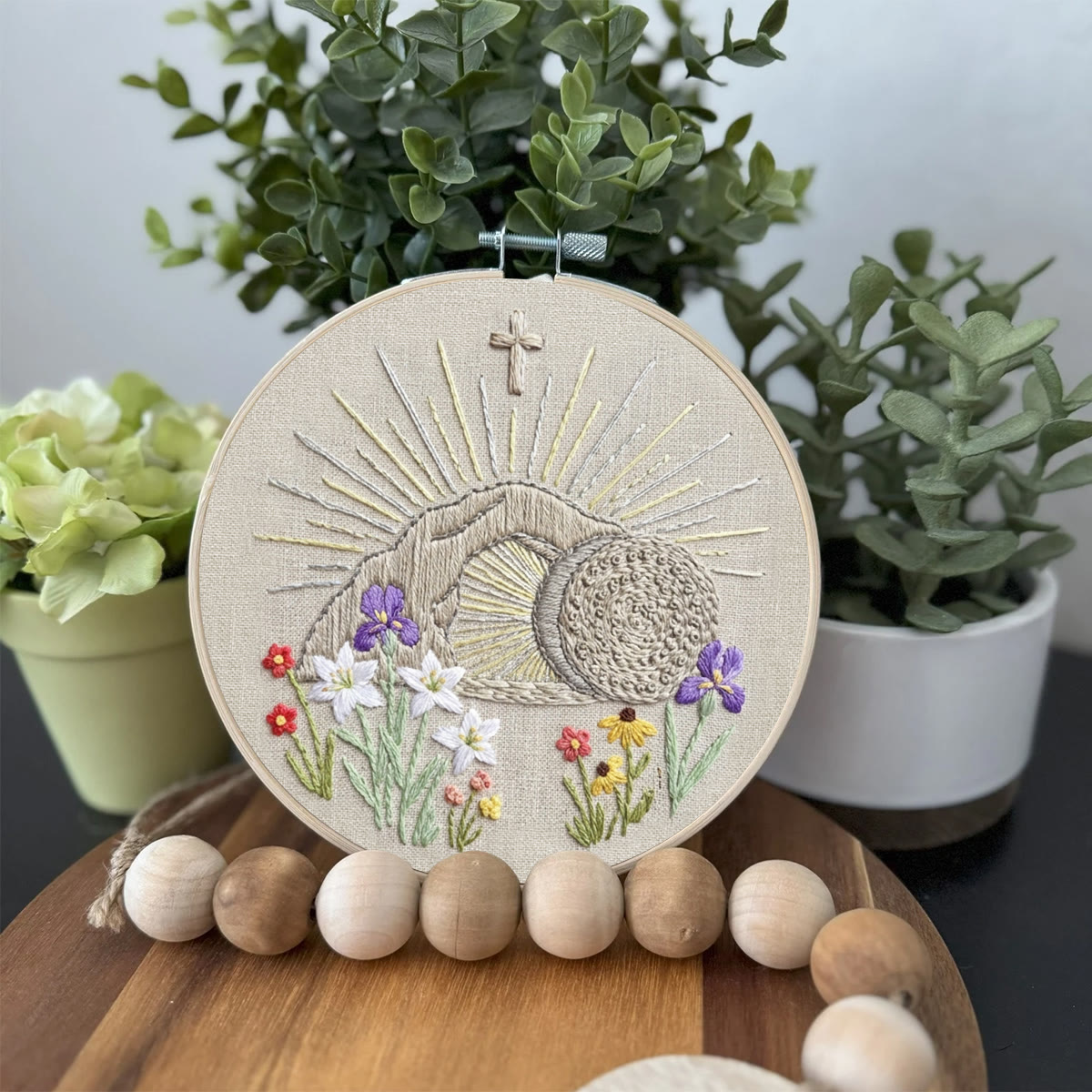 Rubbyoo Embroidery Kit - Floral Christian | Diy Easter Handicraft | Christian Needlework Gift - image 3