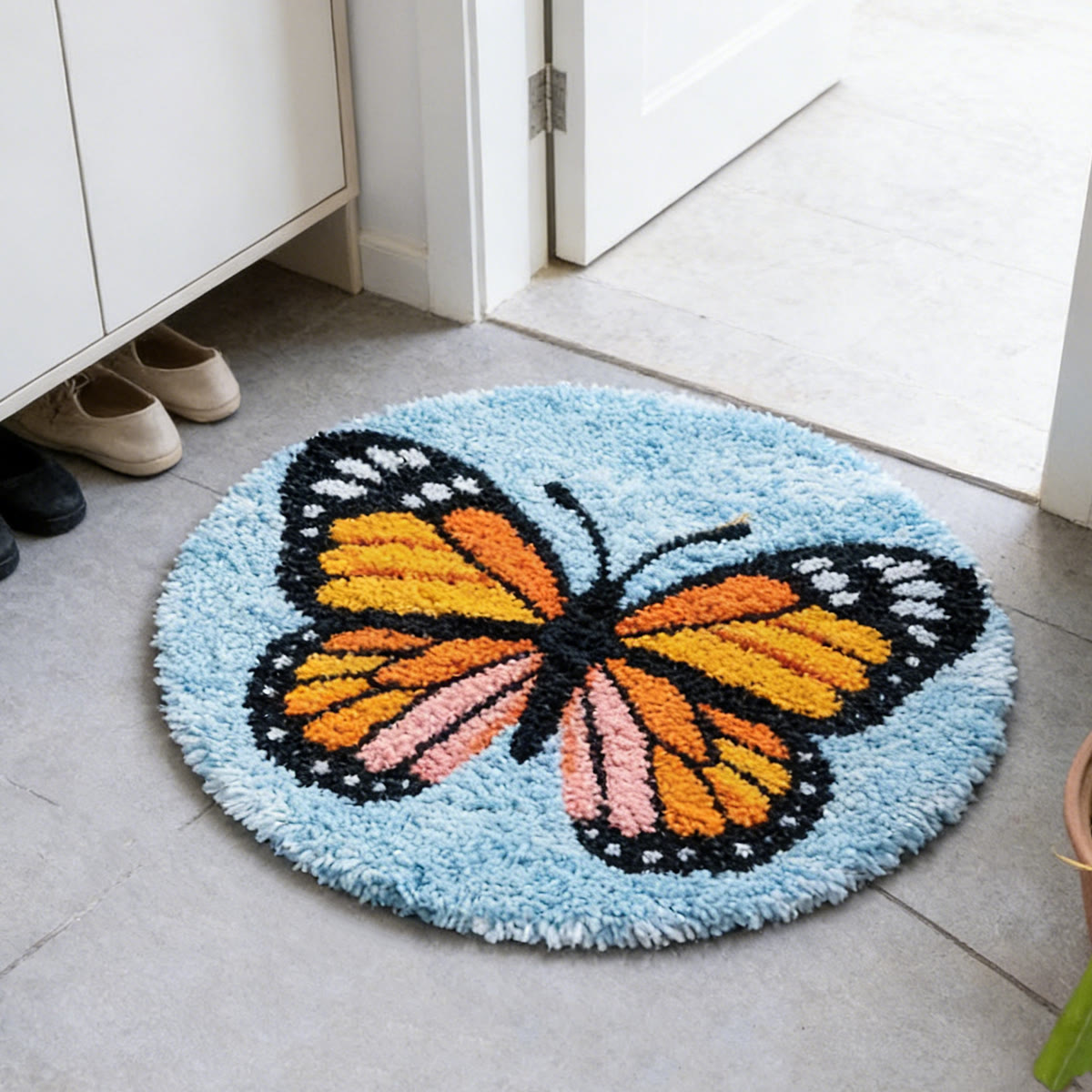 Rubbyoo Latch Hook Rug Kit - Enchanting Butterfly | Unique Handmade Decor | Diy Versatile Craft  - image 2