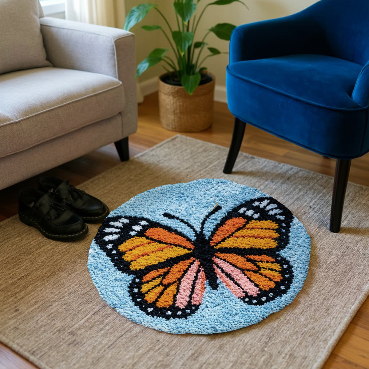 Rubbyoo Latch Hook Rug Kit - Enchanting Butterfly | Unique Handmade Decor | Diy Versatile Craft  - image 3