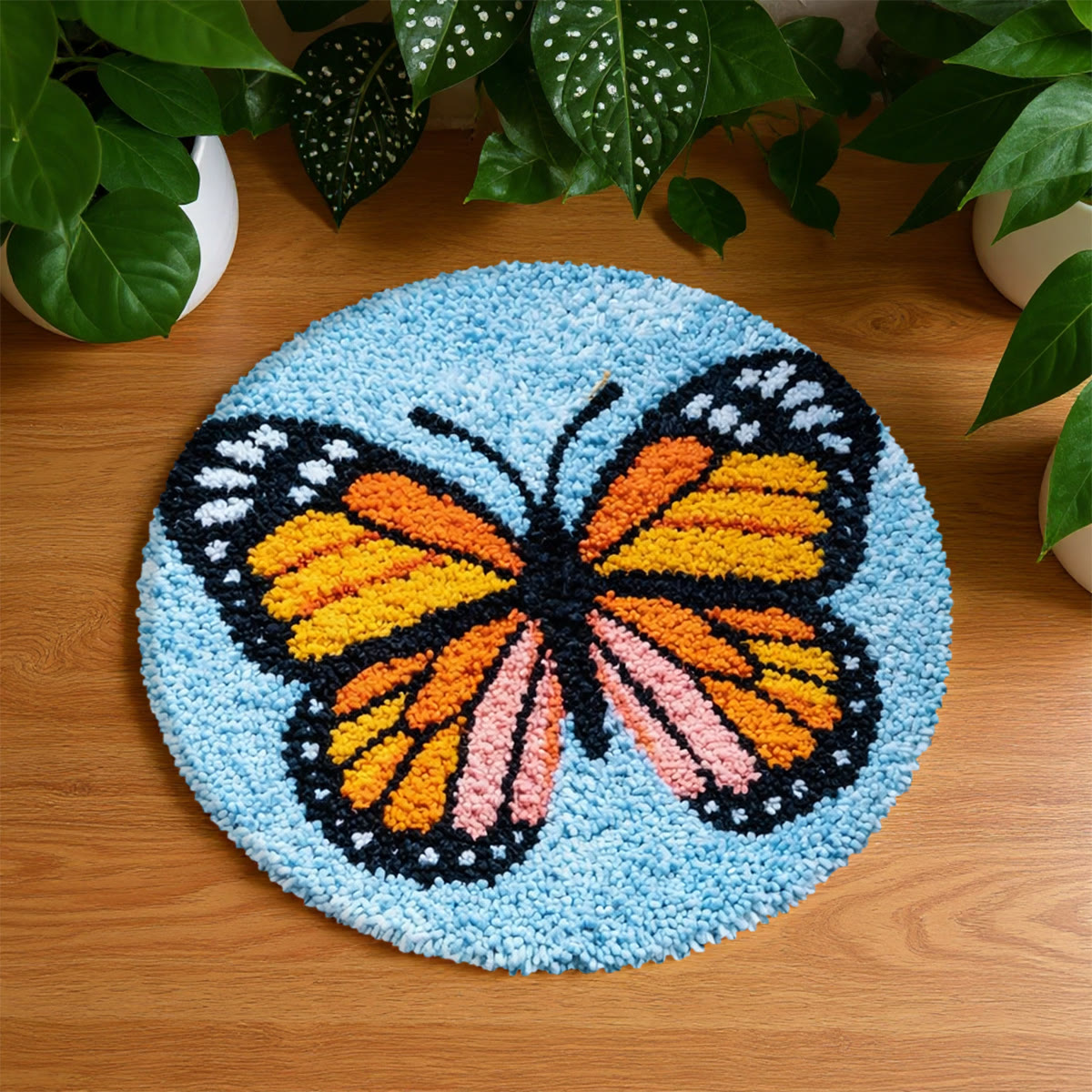 Rubbyoo Latch Hook Rug Kit - Enchanting Butterfly | Unique Handmade Decor | Diy Versatile Craft  - 48×48cm - image 1