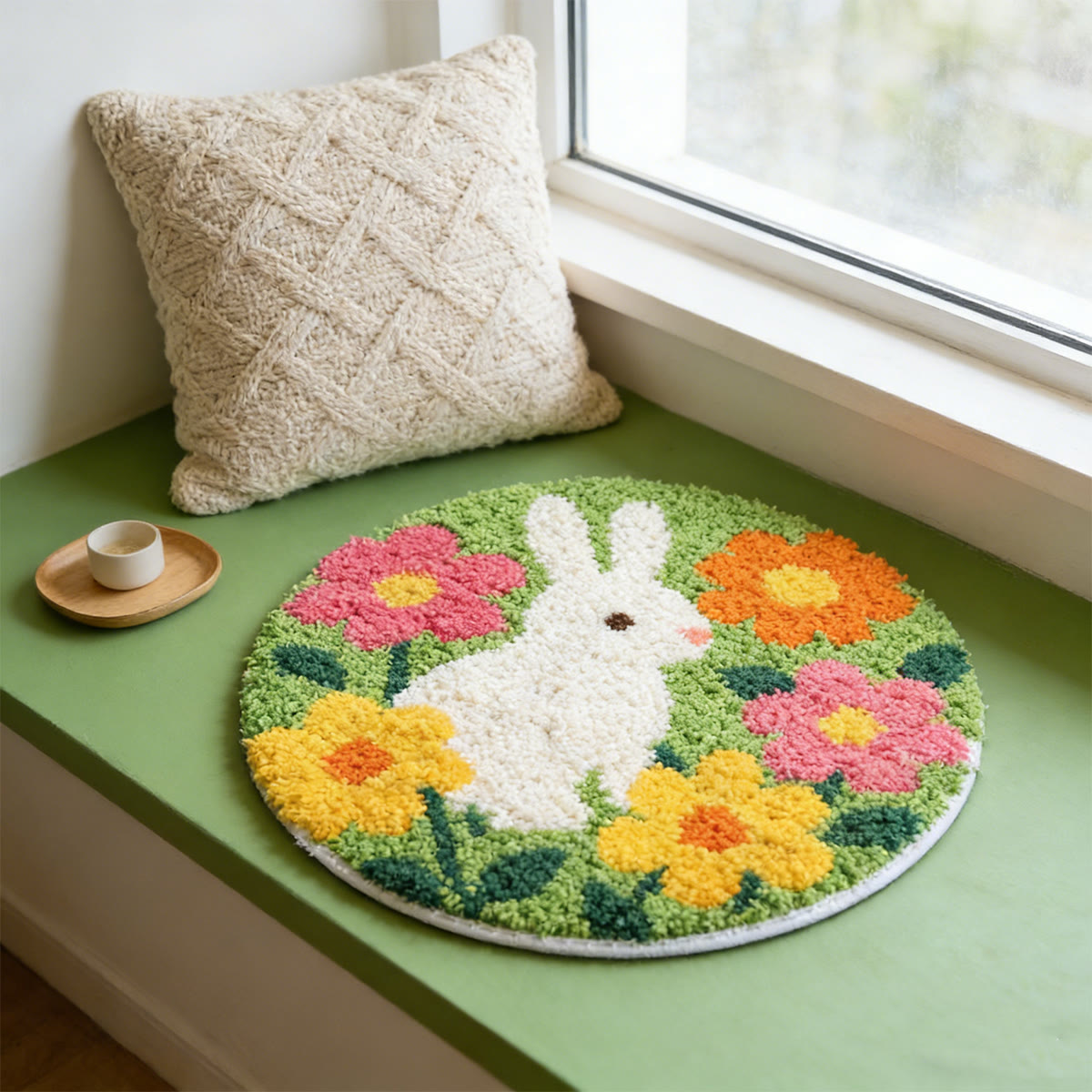 Rubbyoo Latch Hook Rug Kit - Cute Rabbit | Diy Handmade Art For Beginner | Perfect Easter Craft - image 2