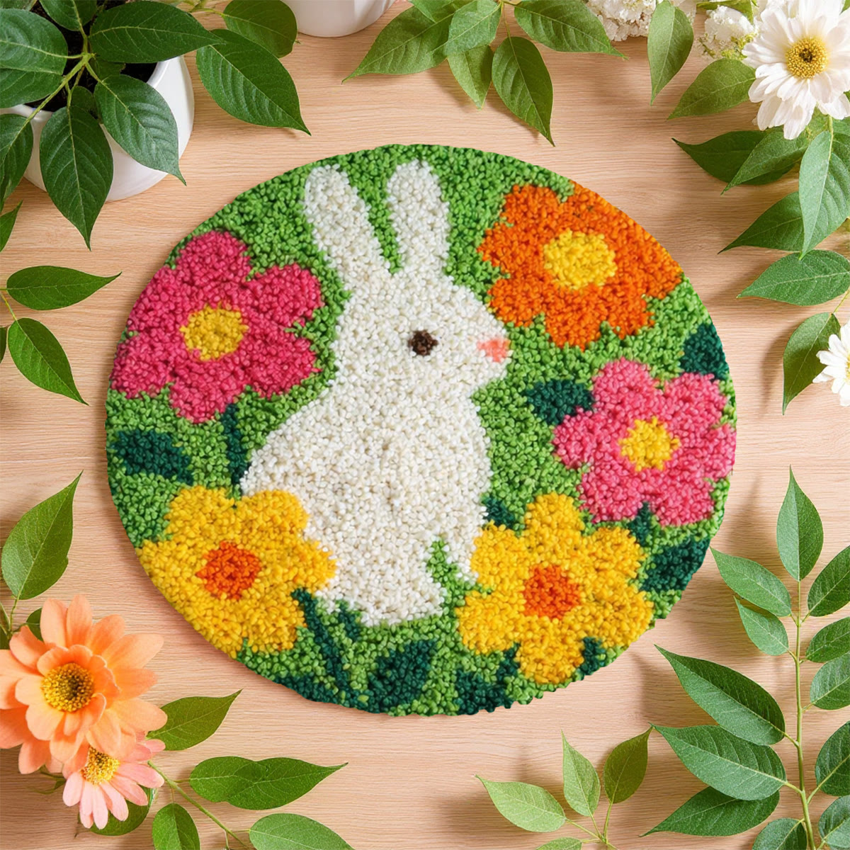 Rubbyoo Latch Hook Rug Kit - Cute Rabbit | Diy Handmade Art For Beginner | Perfect Easter Craft - image 8