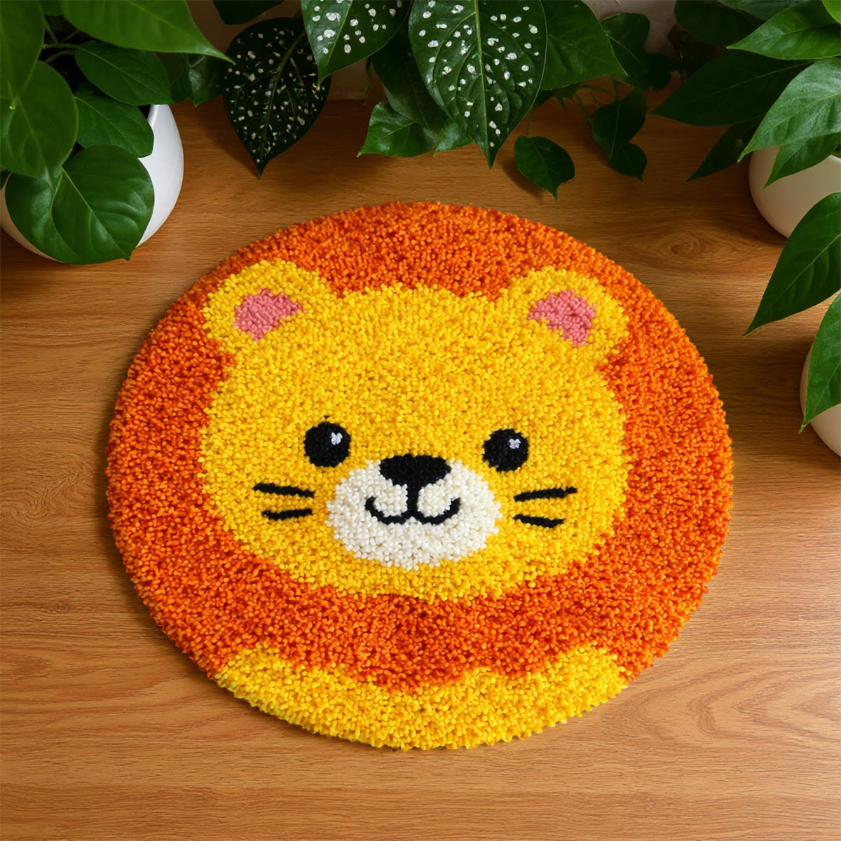 Rubbyoo Latch Hook Rug Kit - Little Lion | Adorable Animal Art | Nice Room Decoration  - 48×48cm - image 1