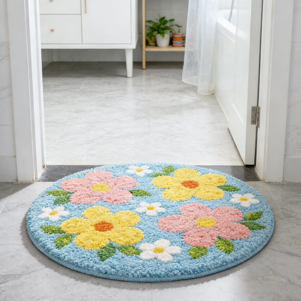 Rubbyoo Latch Hook Rug Kit - Colourful Flower | Soft Bathroom Rug | Nice Home Decoration  - image 2