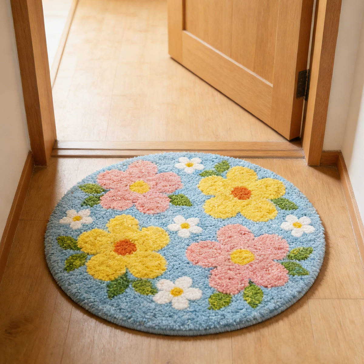Rubbyoo Latch Hook Rug Kit - Colourful Flower | Soft Bathroom Rug | Nice Home Decoration  - image 4