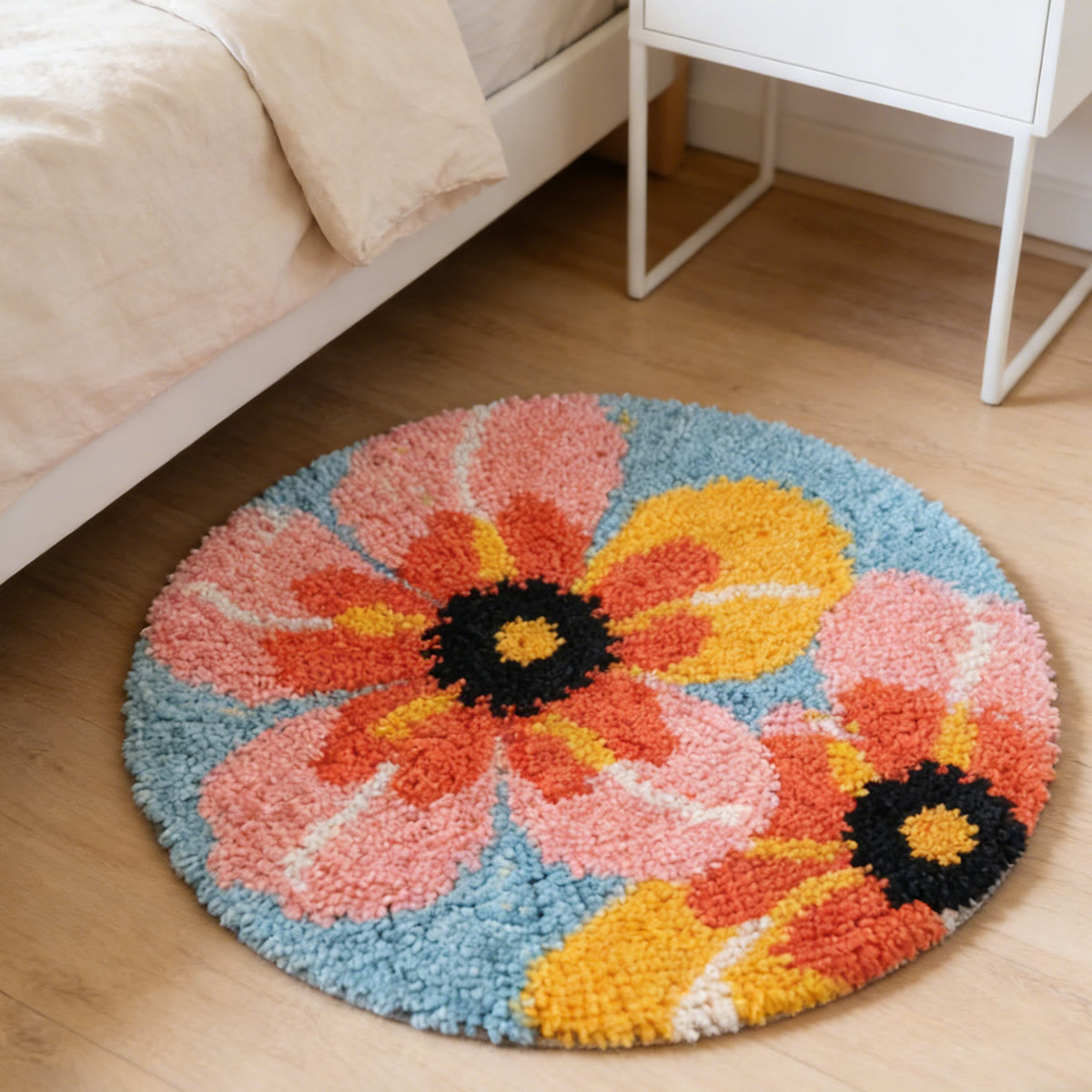 Rubbyoo Latch Hook Rug Kit - Charming Flower | Plush Handmade Craft | Unique Housewarming Gift - image 3
