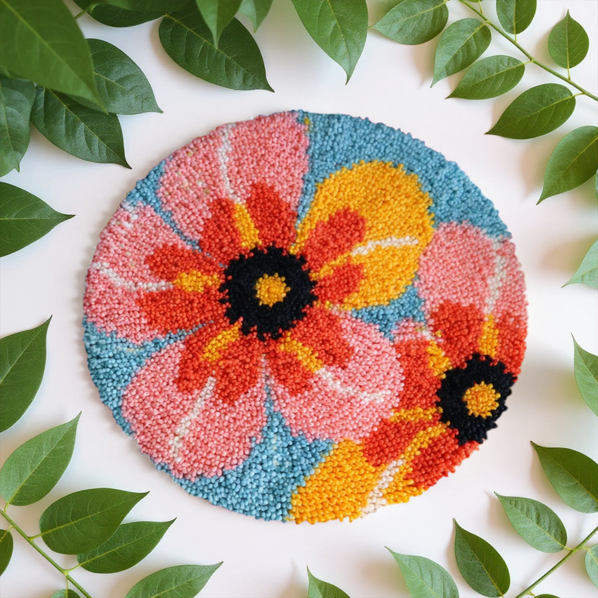 Rubbyoo Latch Hook Rug Kit - Charming Flower | Plush Handmade Craft | Unique Housewarming Gift - image 7