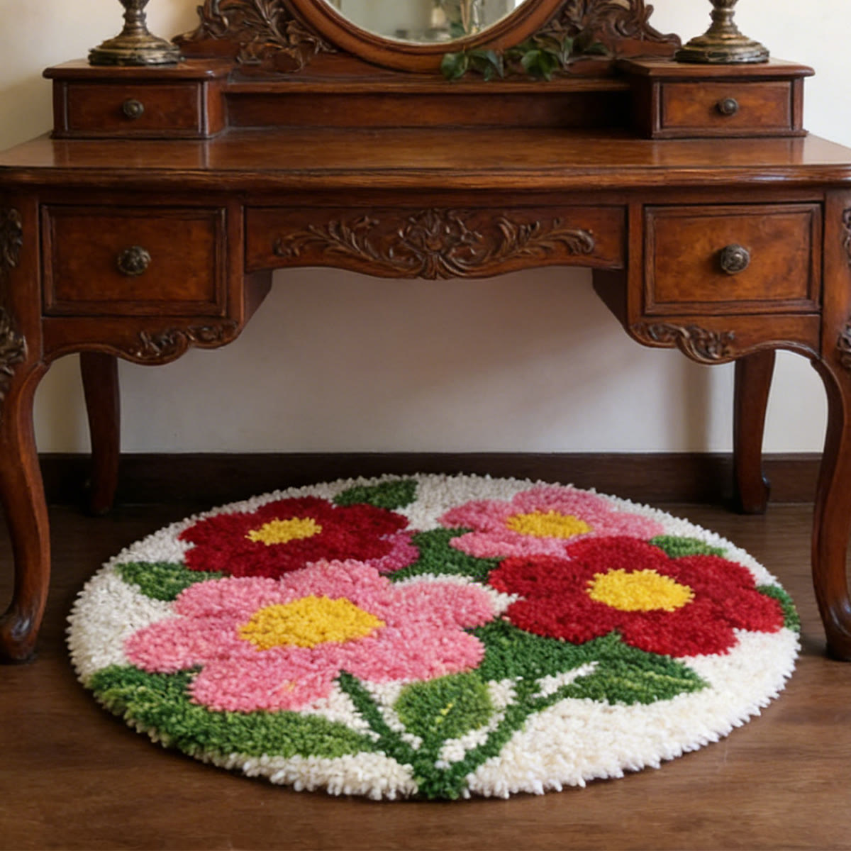 Rubbyoo Latch Hook Rug Kit - Vibrant Flower | Diy Soft Home Rug | Perfect Handmade Gift  - image 3