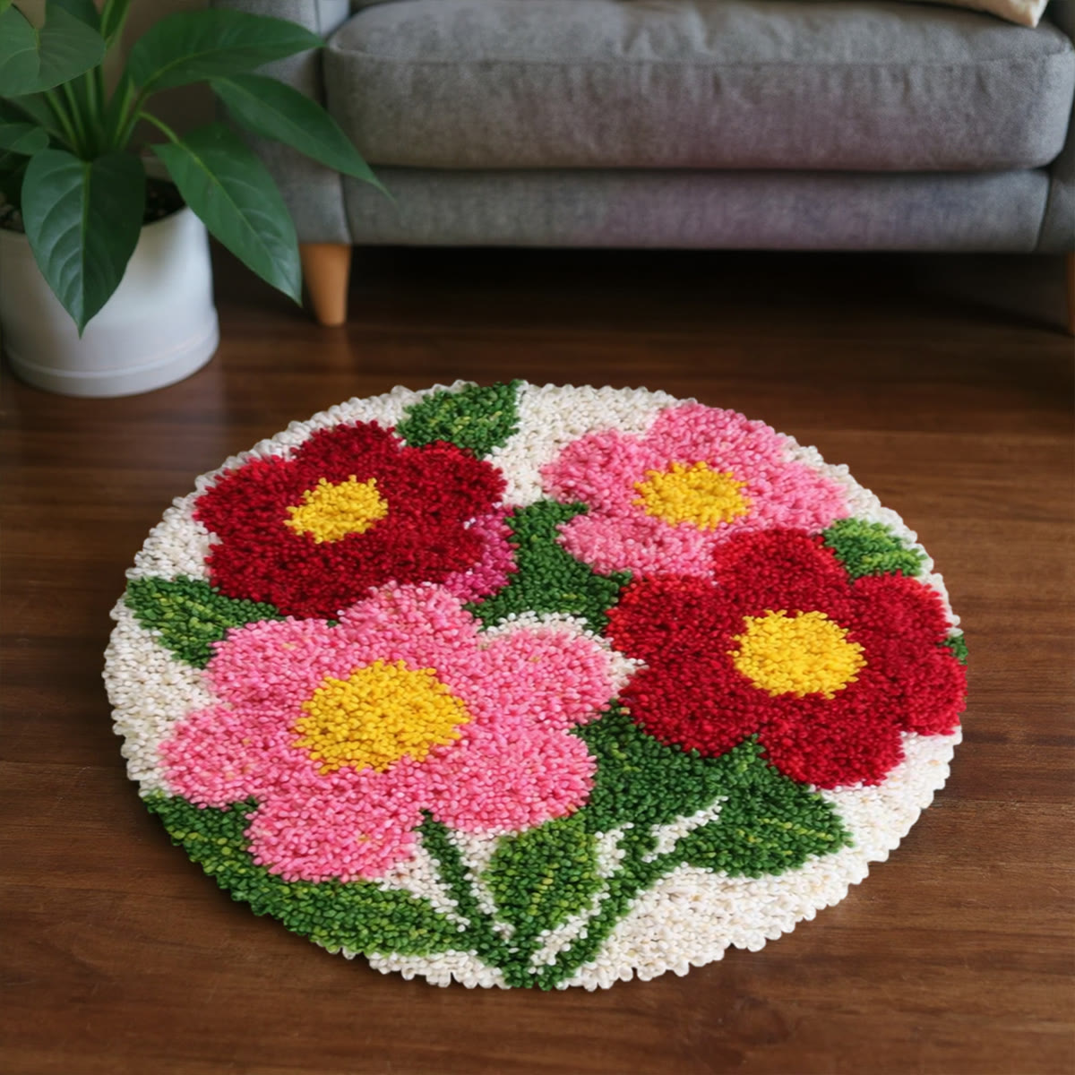 Rubbyoo Latch Hook Rug Kit - Vibrant Flower | Diy Soft Home Rug | Perfect Handmade Gift  - image 2
