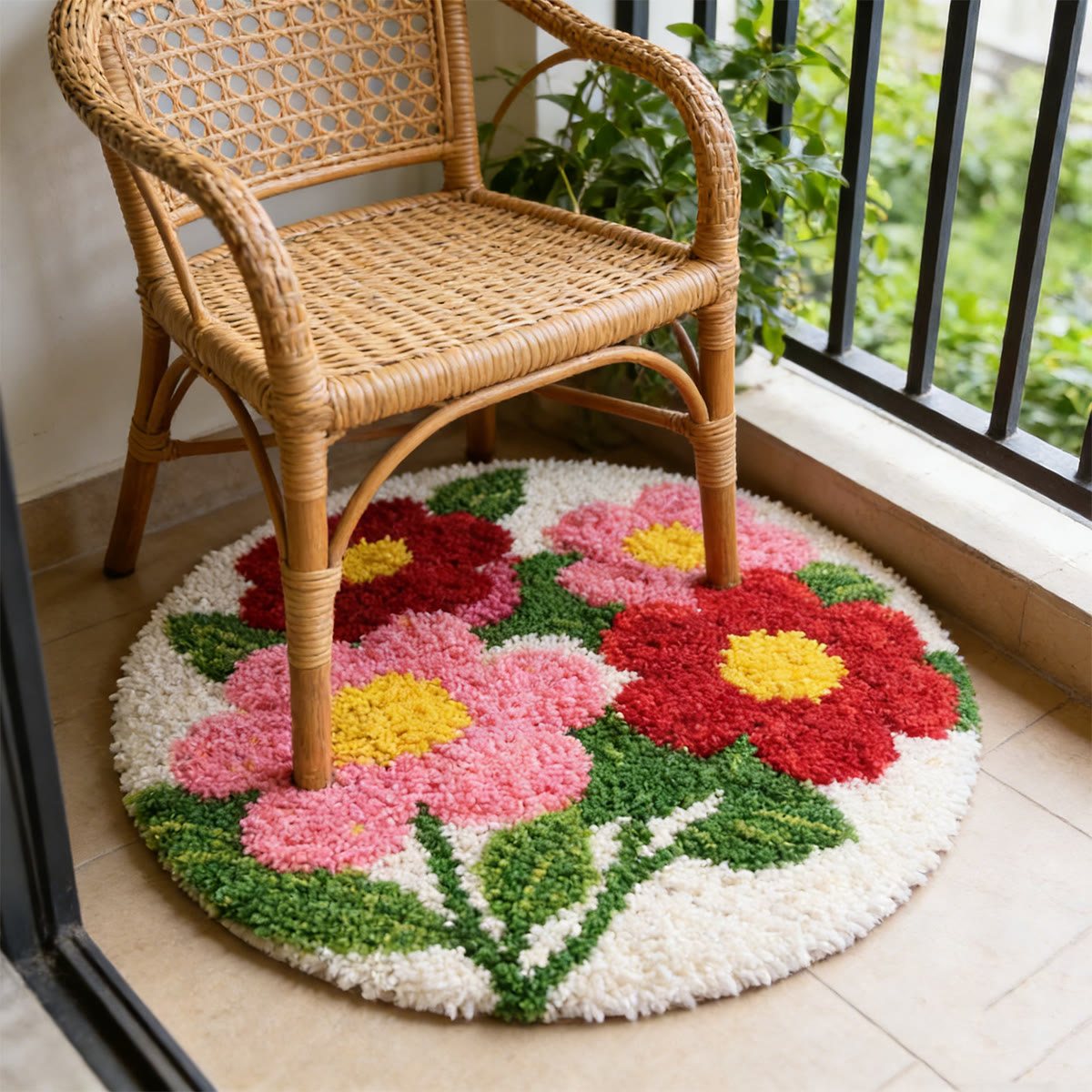 Rubbyoo Latch Hook Rug Kit - Vibrant Flower | Diy Soft Home Rug | Perfect Handmade Gift  - image 6