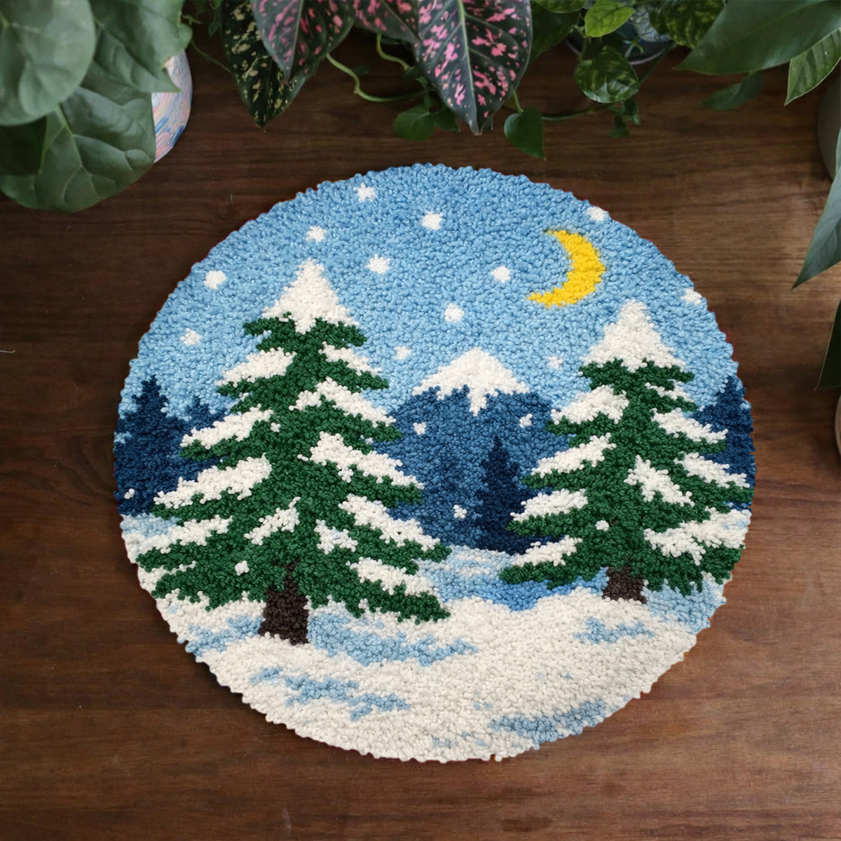 Rubbyoo Latch Hook Rug Kit - Snowy Forest | Creative Winter Handicraft | Diy Entrance Rug - image 1