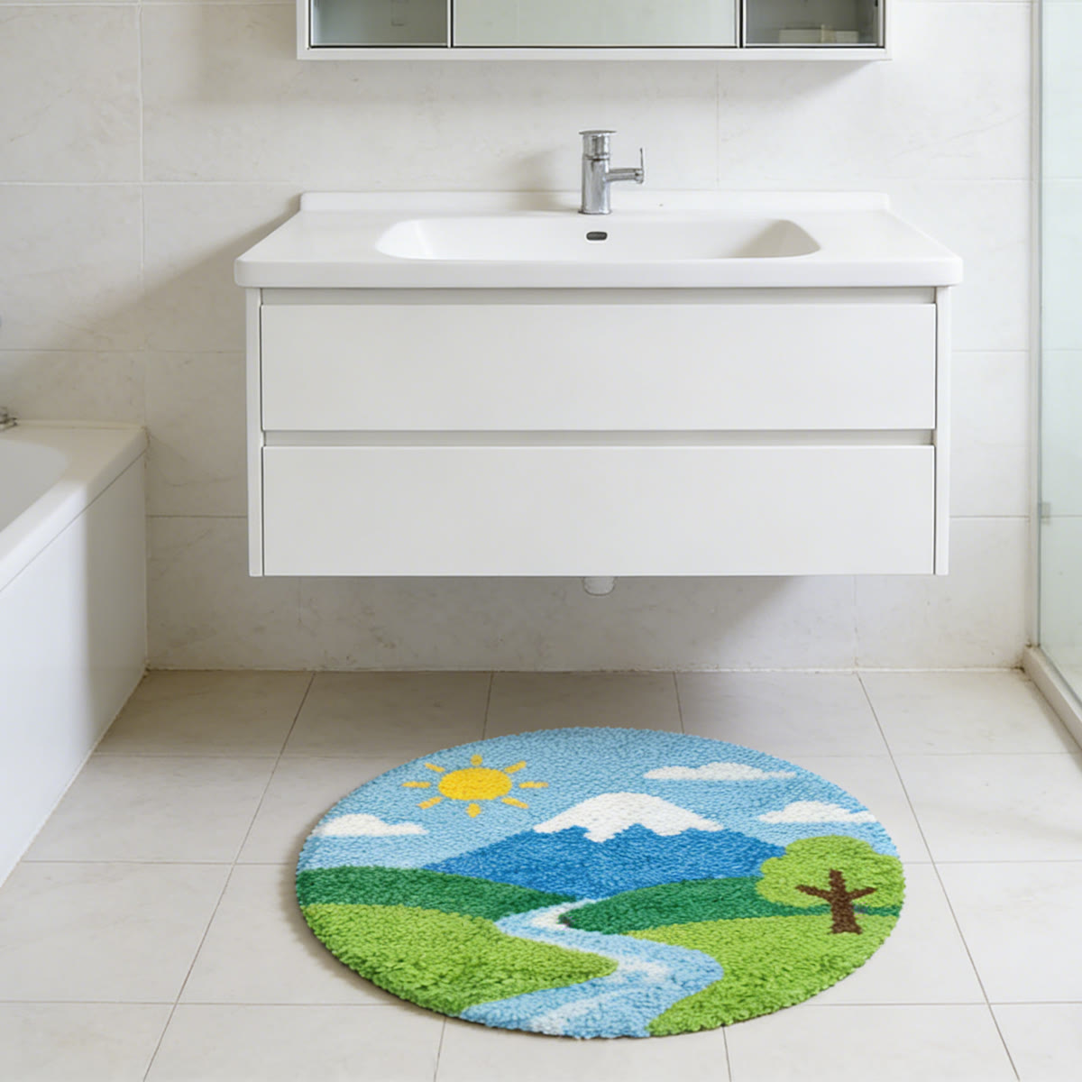 Rubbyoo Latch Hook Rug Kit - Spring Mountain View | Beautiful Handmade Craft | Unique Gift  For Friend  - image 5