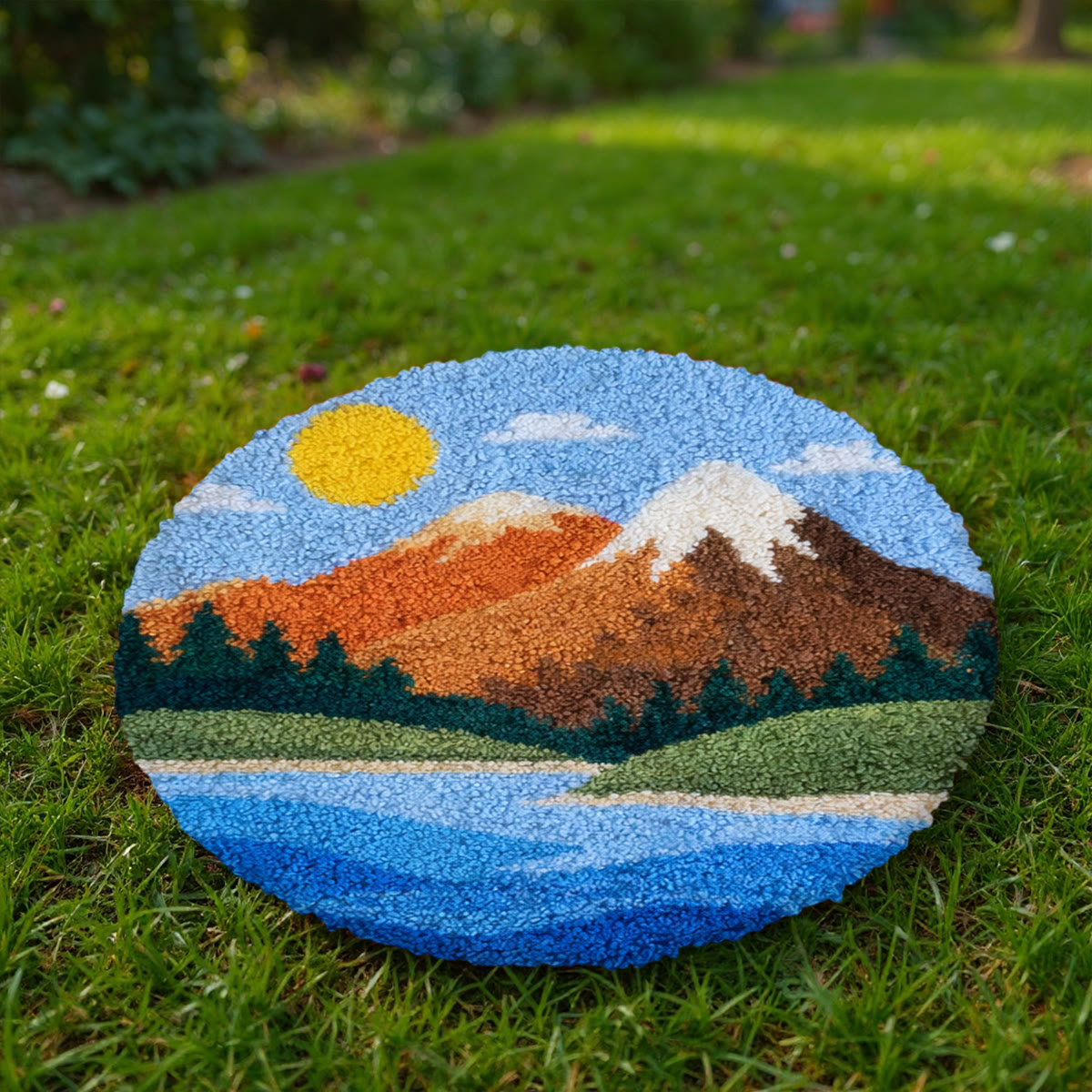 Rubbyoo Latch Hook Rug Kit - Sunset Mountain | Diy Craft For Home Decor | Creative Yarn Craft - image 8