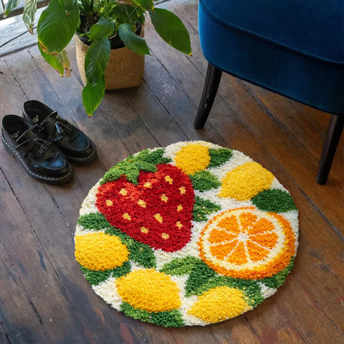 Rubbyoo Latch Hook Rug Kit - Fruit | Beginner Handmade Craft | Unique Home Decor - image 3