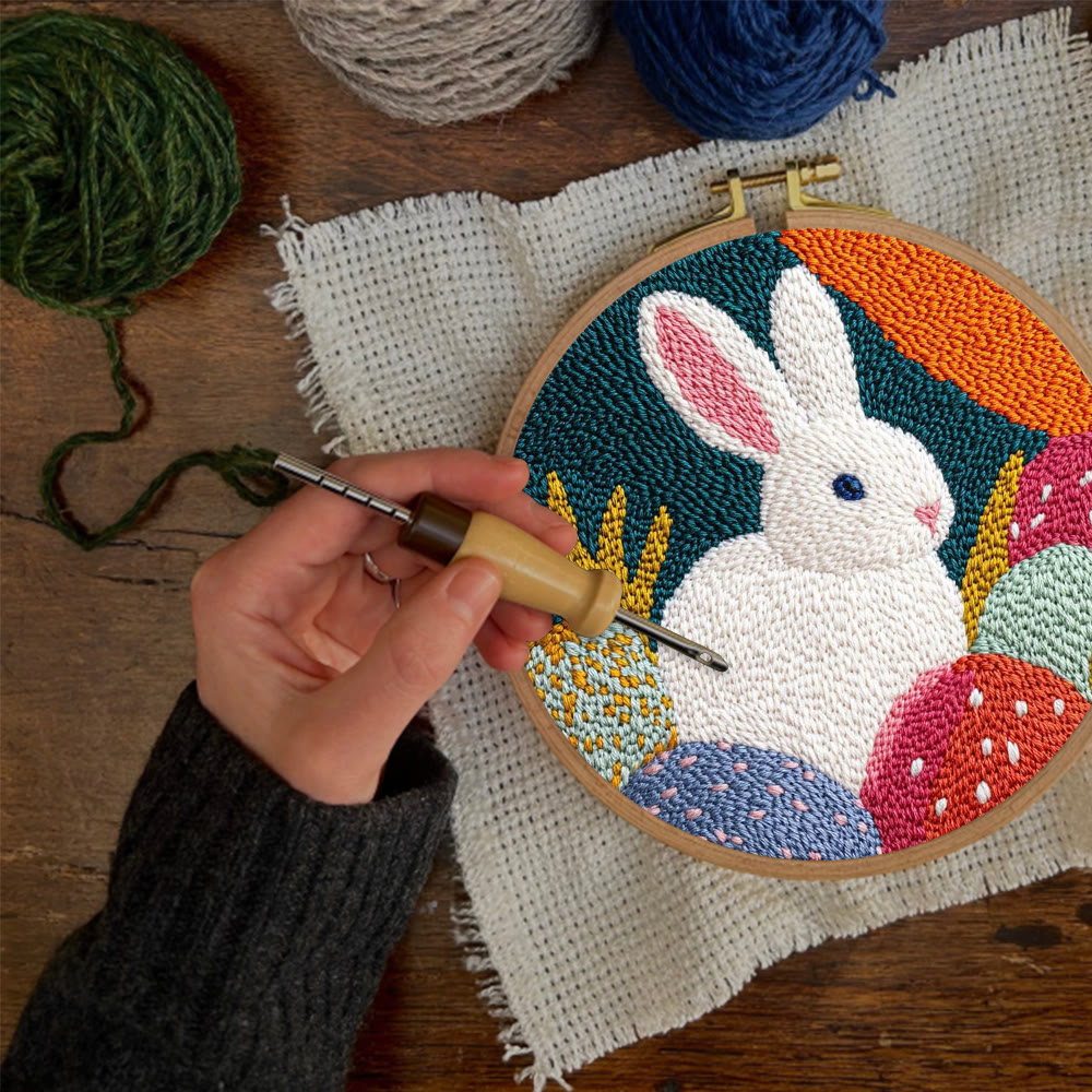 Easter Egg Bunny Punch Needle Kit - Joyful DIY | Festive Holiday Treasure - image 2