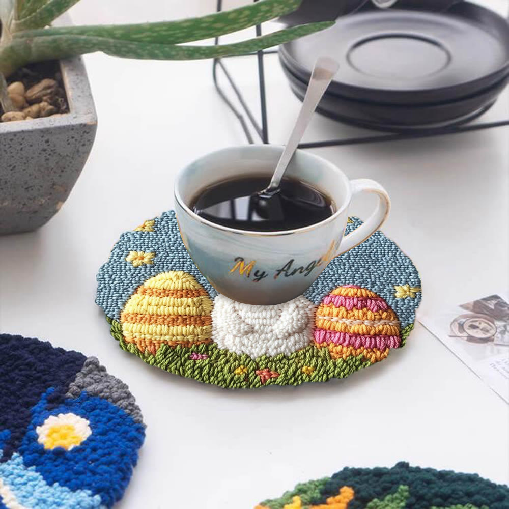 Starry Night Double Egg Bunny Punch Needle Kit - Cozy Diy | Whimsical Statement - image 5