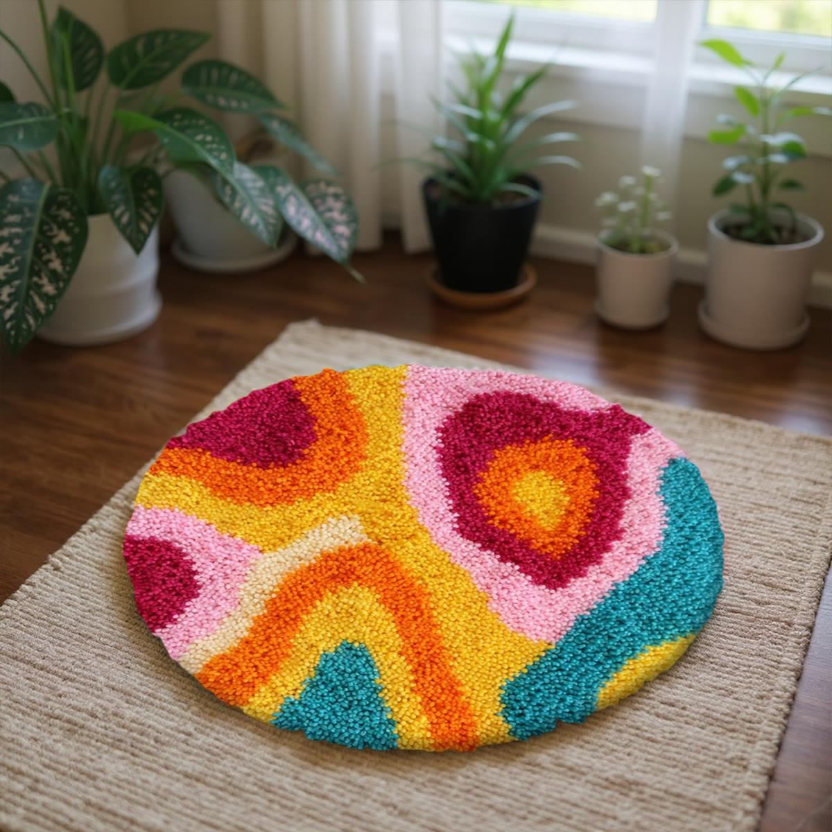 Rubbyoo Latch Hook Rug Kit - Colorful Wave | Handmade Rug Art | Unique Craft Kit For Beginner - image 4
