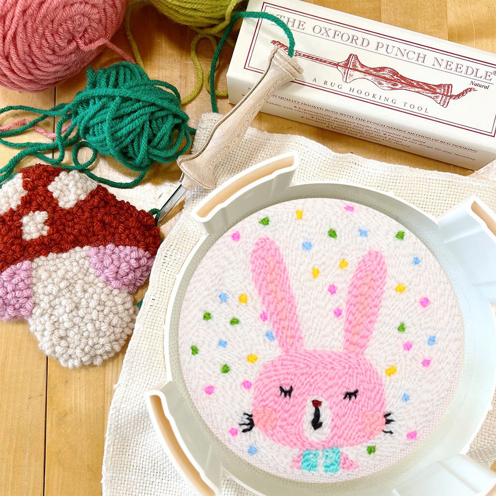 Confetti Pink Bunny Punch Needle Kit - Breezy Craft | Easter Party Accent - image 12