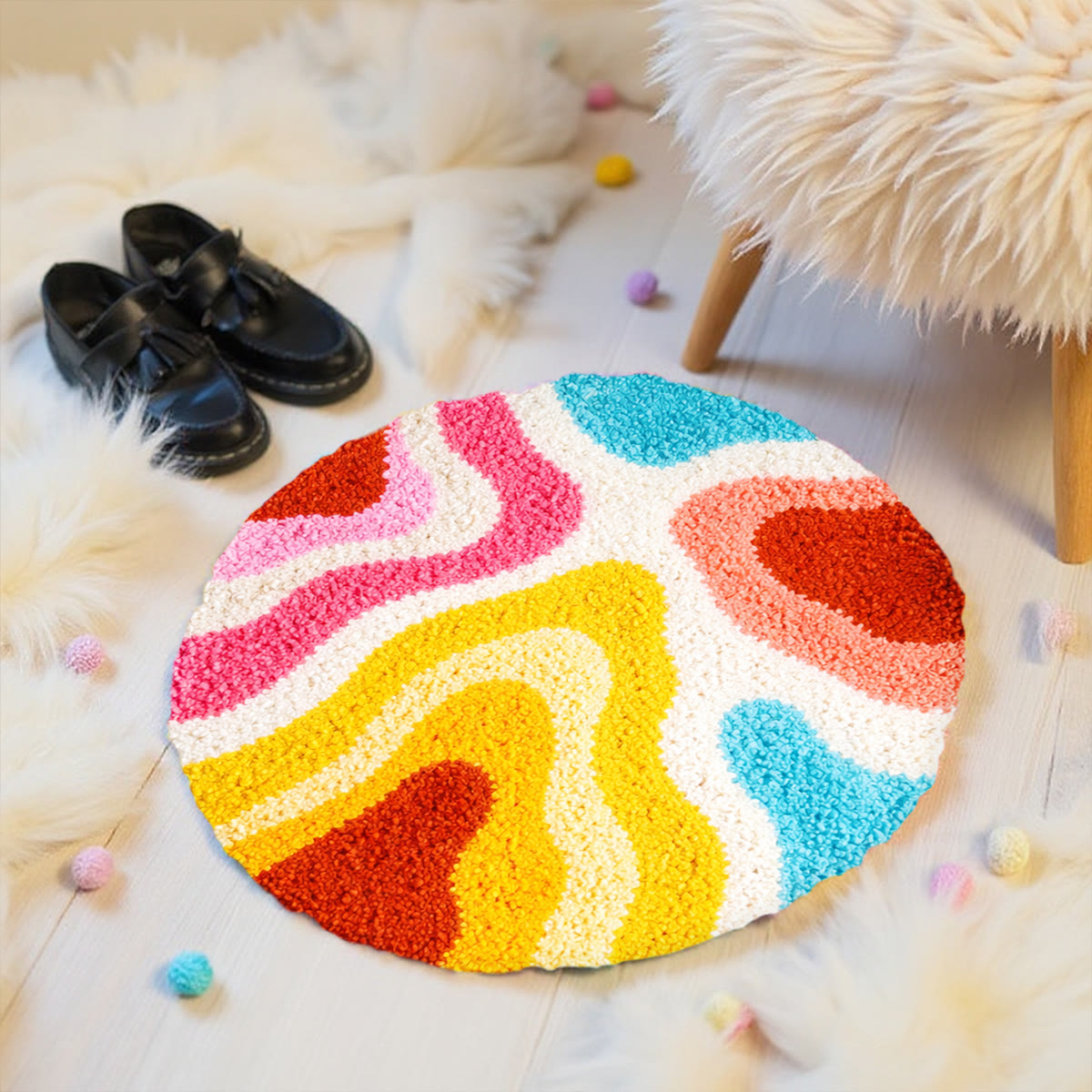 Rubbyoo Latch Hook Rug Kit - Vibrant Patten | Handmade Room Rug | Creative Craft Kits - image 5