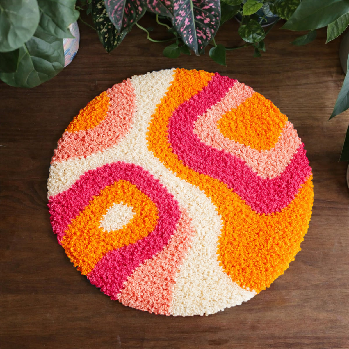 Rubbyoo Latch Hook Rug Kit - Sunset Whirl | Diy Bedroom Decoration | Unique Beginner Craft - 48×48cm - image 1