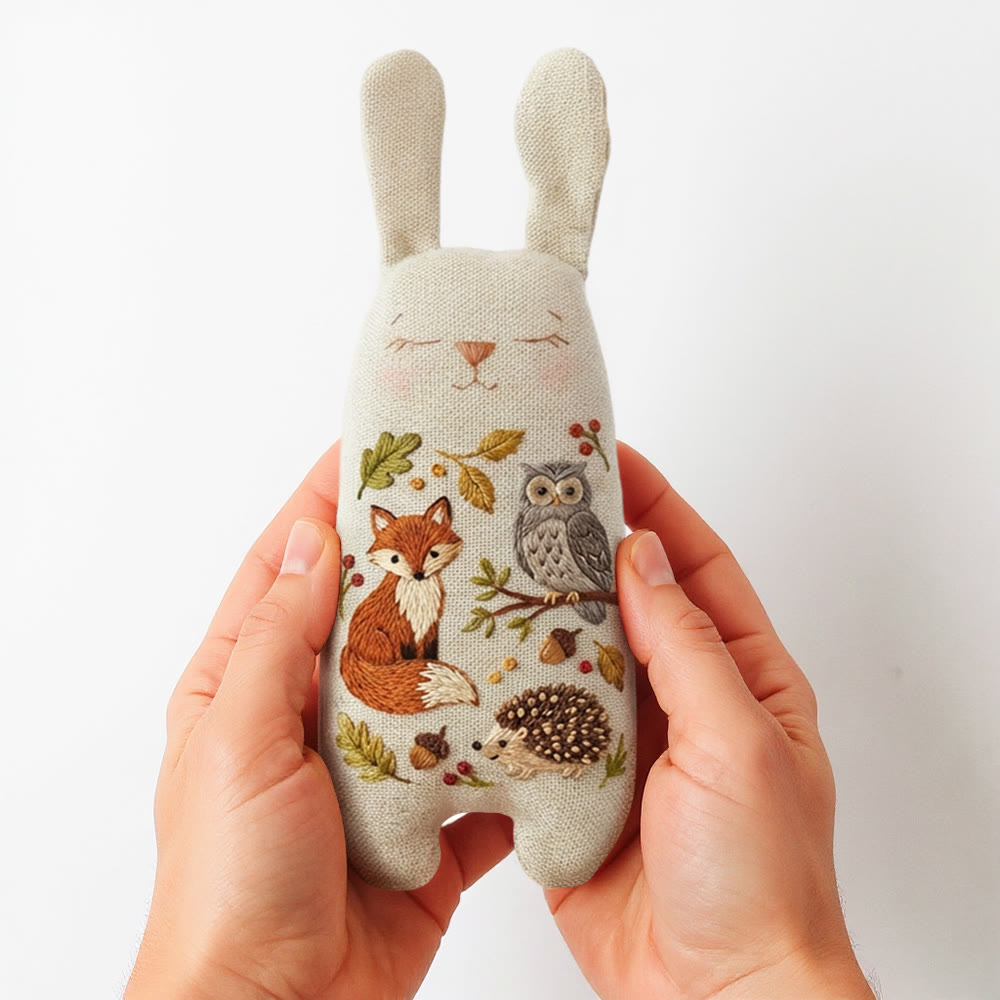 Rubbyoo Bunny Toy Embroidery Kit - Fox And Owl | Stuffed Bunny Toy  | Sewing Kit For Beginner - image 4