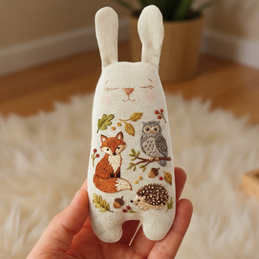 Rubbyoo Bunny Toy Embroidery Kit - Fox And Owl | Stuffed Bunny Toy  | Sewing Kit For Beginner - image 2
