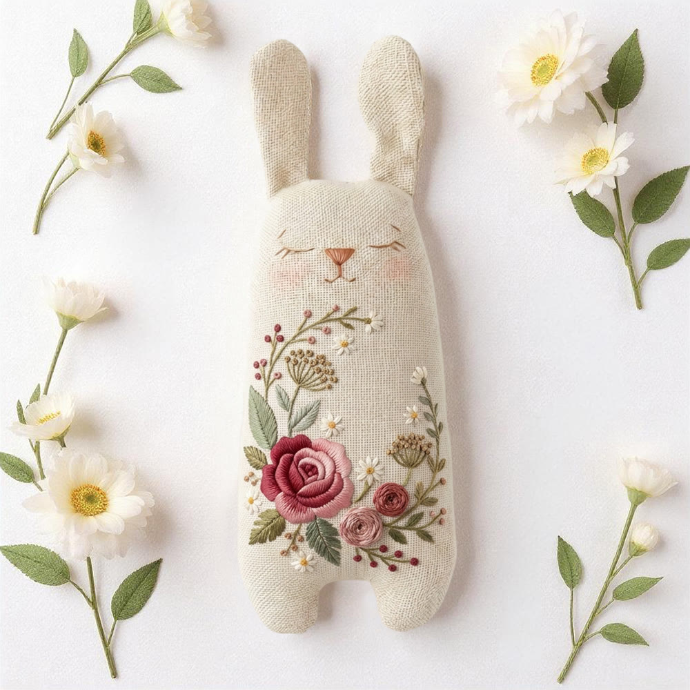 Rubbyoo Bunny Toy Embroidery Kit -  Blooming Flower | Stuffed Rabbit Toy | Easy Sewing Kit - image 5
