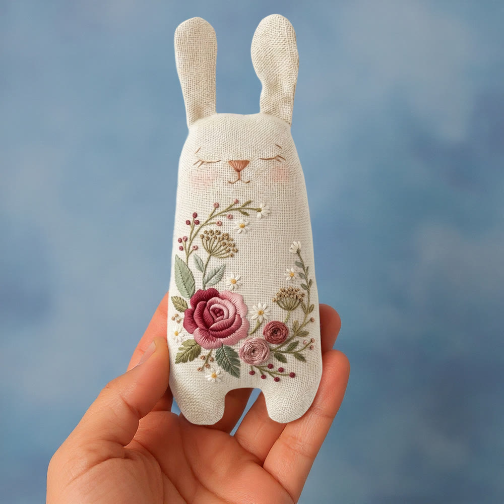 Rubbyoo Bunny Toy Embroidery Kit -  Blooming Flower | Stuffed Rabbit Toy | Easy Sewing Kit - image 4