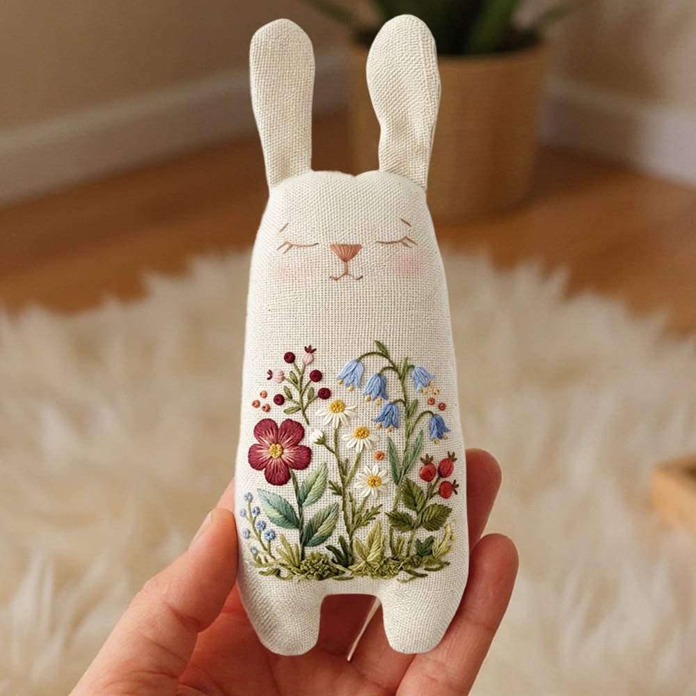 Rubbyoo Bunny Toy Embroidery Kit  - Wildflower | Stuffed Bunny Pattern| Lovely Bunny Craft  - image 2