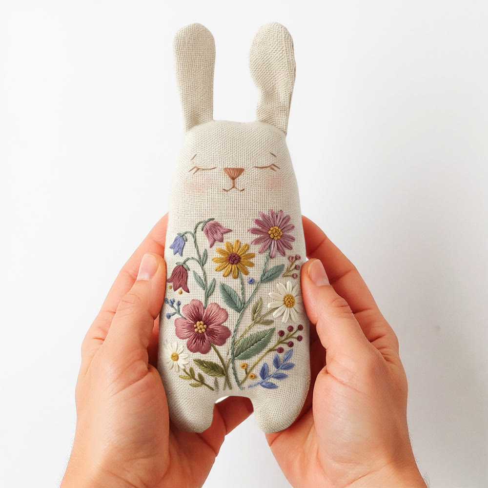 Rubbyoo Bunny Toy Embroidery Kit - Little Flower | Easy Sewing Craft | Creative Stuffed Bunny Toy - image 3