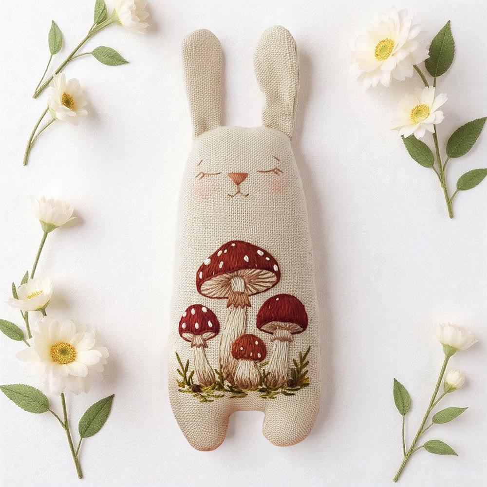 Rubbyoo Bunny Toy Embroidery Kit - Red Mushroom Cluster | Beginner-friendly Craft | Adorable Nursery Accent - image 9