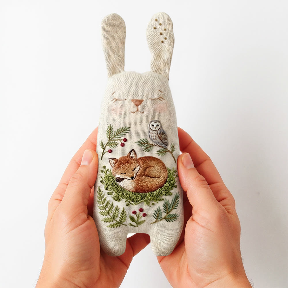 Rubbyoo Bunny Toy Embroidery Kit - Sleeping Fox And Owl | Creative Craft | Unique Handmade Toy For Kids - image 4
