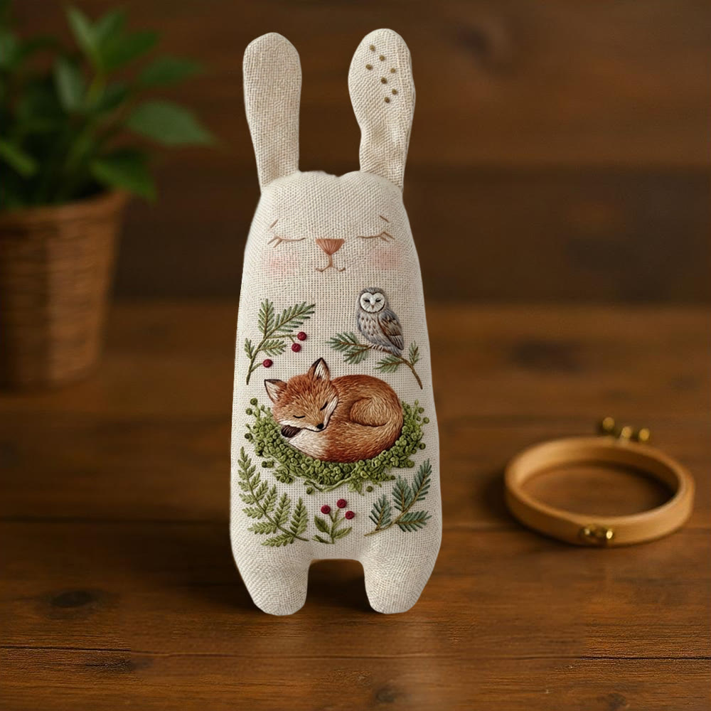 Rubbyoo Bunny Toy Embroidery Kit - Sleeping Fox And Owl | Creative Craft | Unique Handmade Toy For Kids - image 3