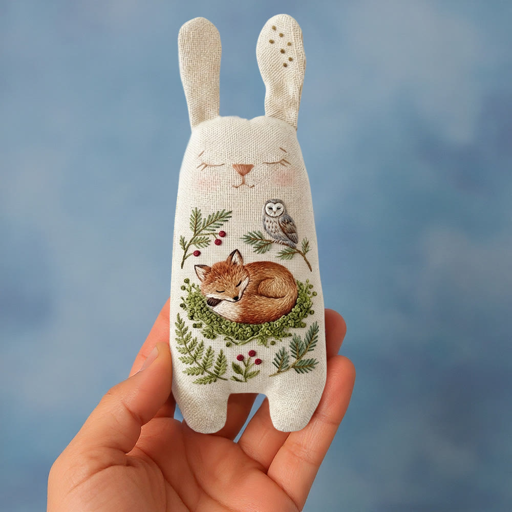 Rubbyoo Bunny Toy Embroidery Kit - Sleeping Fox And Owl | Creative Craft | Unique Handmade Toy For Kids - image 6