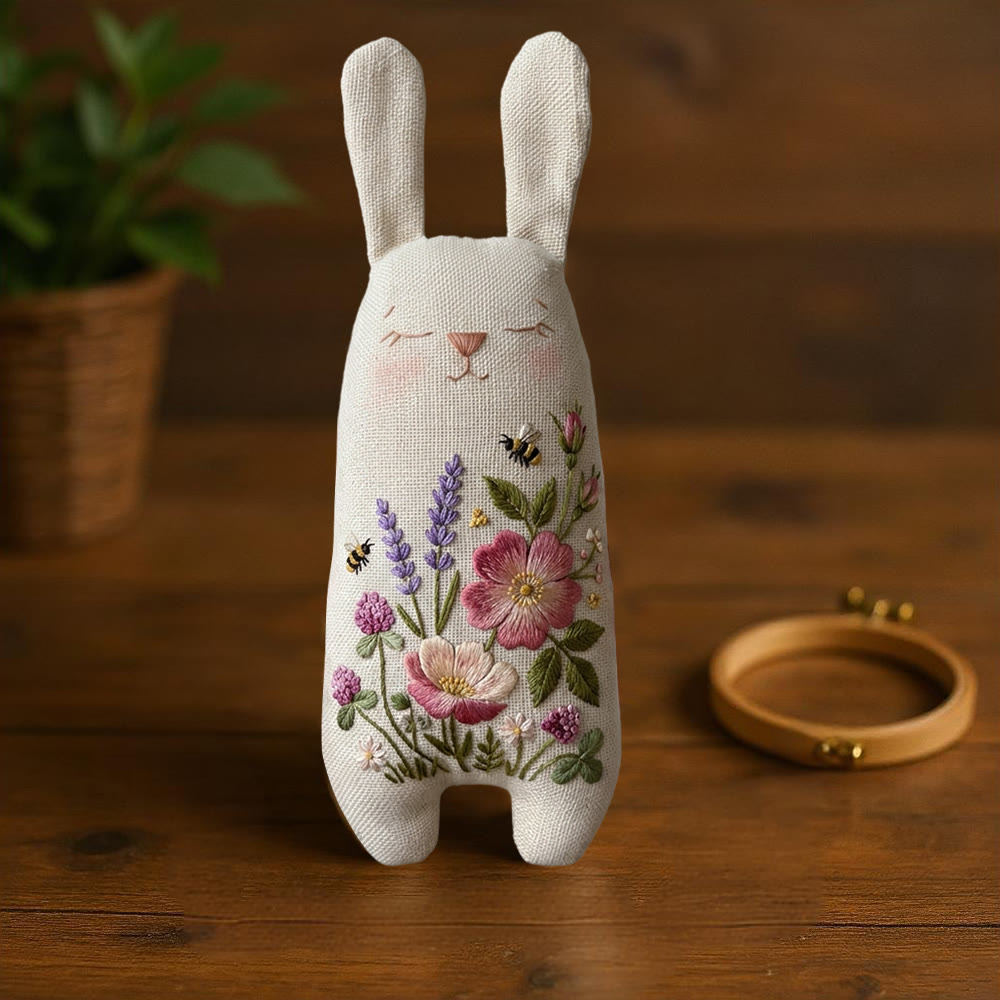 Rubbyoo Bunny Toy Embroidery Kit - Lavender And Peony | Accessible Diy | Lovely Gift For Nature Lovers - image 9