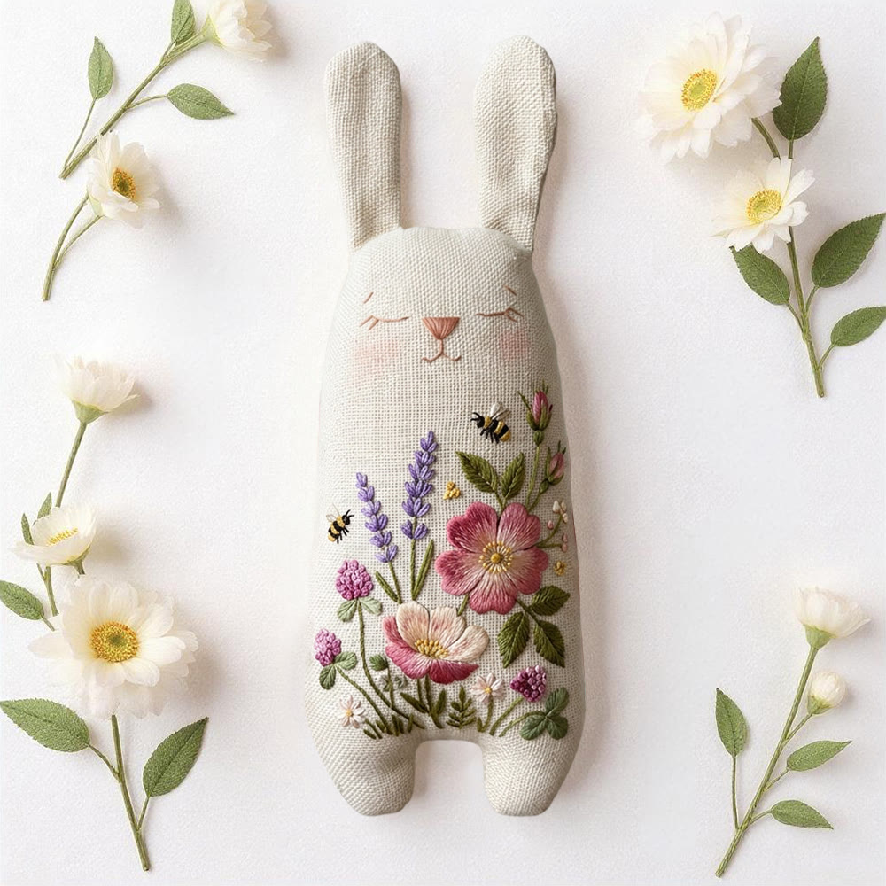 Rubbyoo Bunny Toy Embroidery Kit - Lavender And Peony | Accessible Diy | Lovely Gift For Nature Lovers - image 5