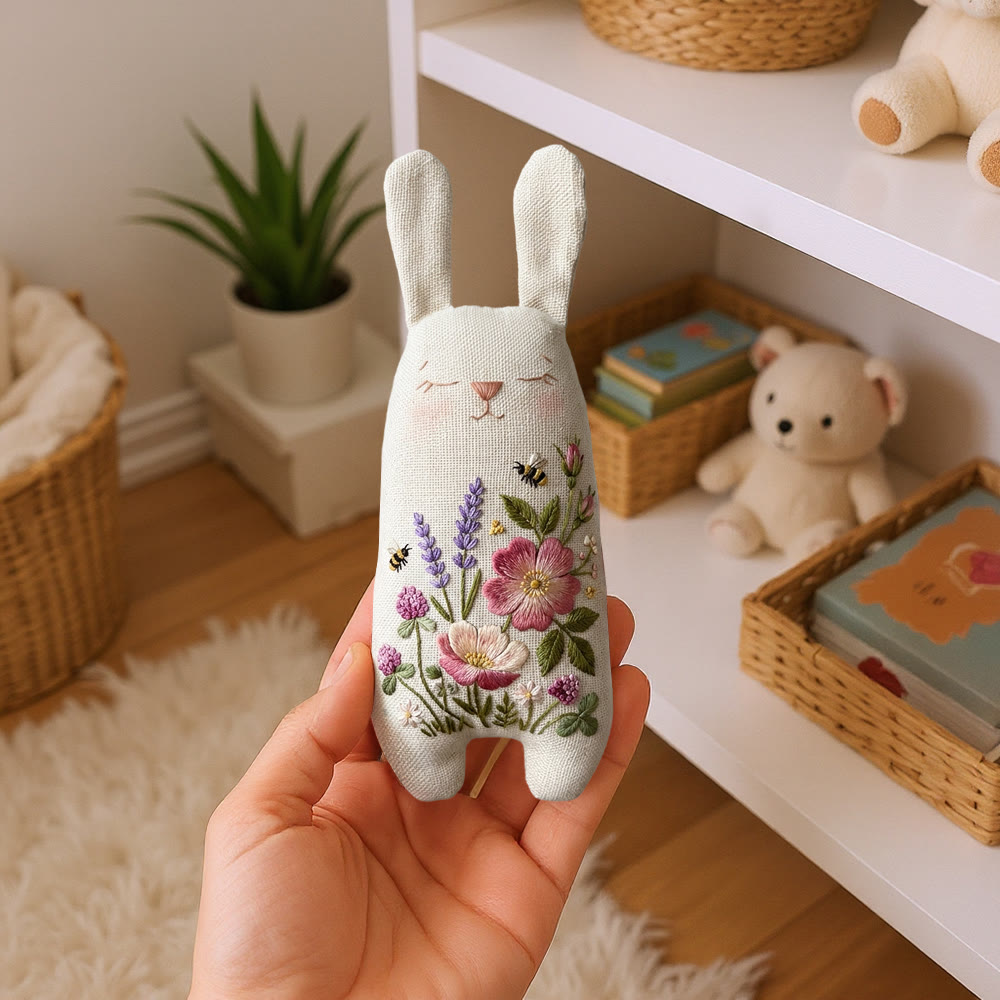 Rubbyoo Bunny Toy Embroidery Kit - Lavender And Peony | Accessible Diy | Lovely Gift For Nature Lovers - image 7
