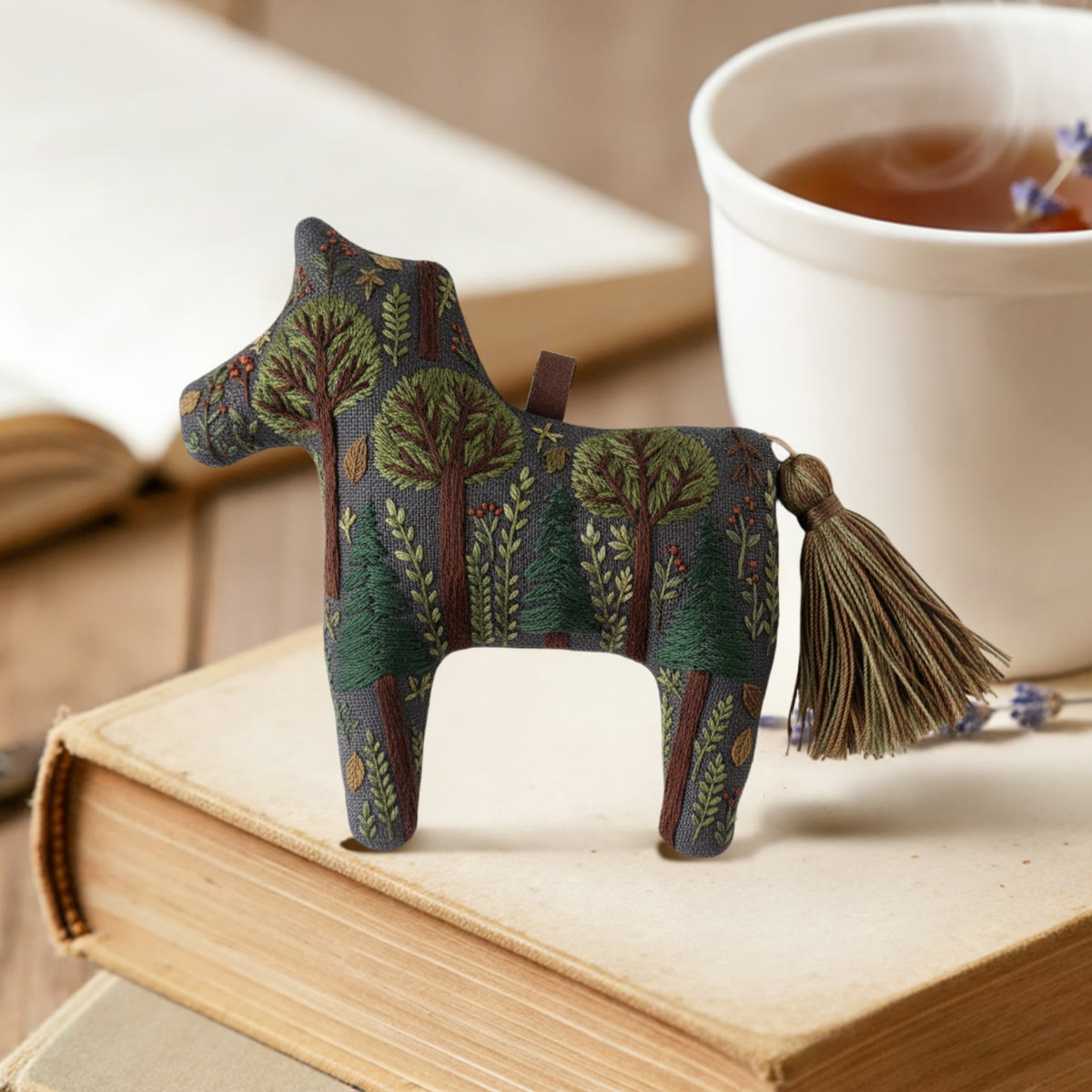 Rubbyoo Dala Horse Embroidery Kit - Green Forest | Handmade Gift | Whimsical Ornament  - image 2