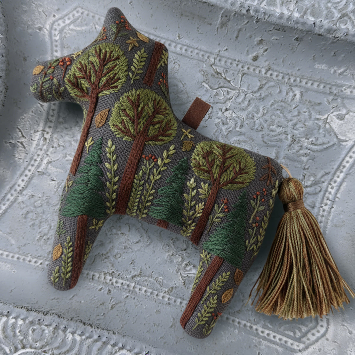 Rubbyoo Dala Horse Embroidery Kit - Green Forest | Handmade Gift | Whimsical Ornament  - image 7