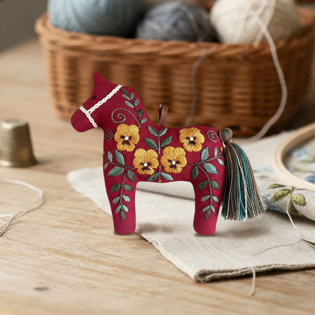 Rubbyoo Dala Horse Embroidery Kit - Yellow Flowers | Sewing Handmade Gift | Unique Home Decor  - image 5