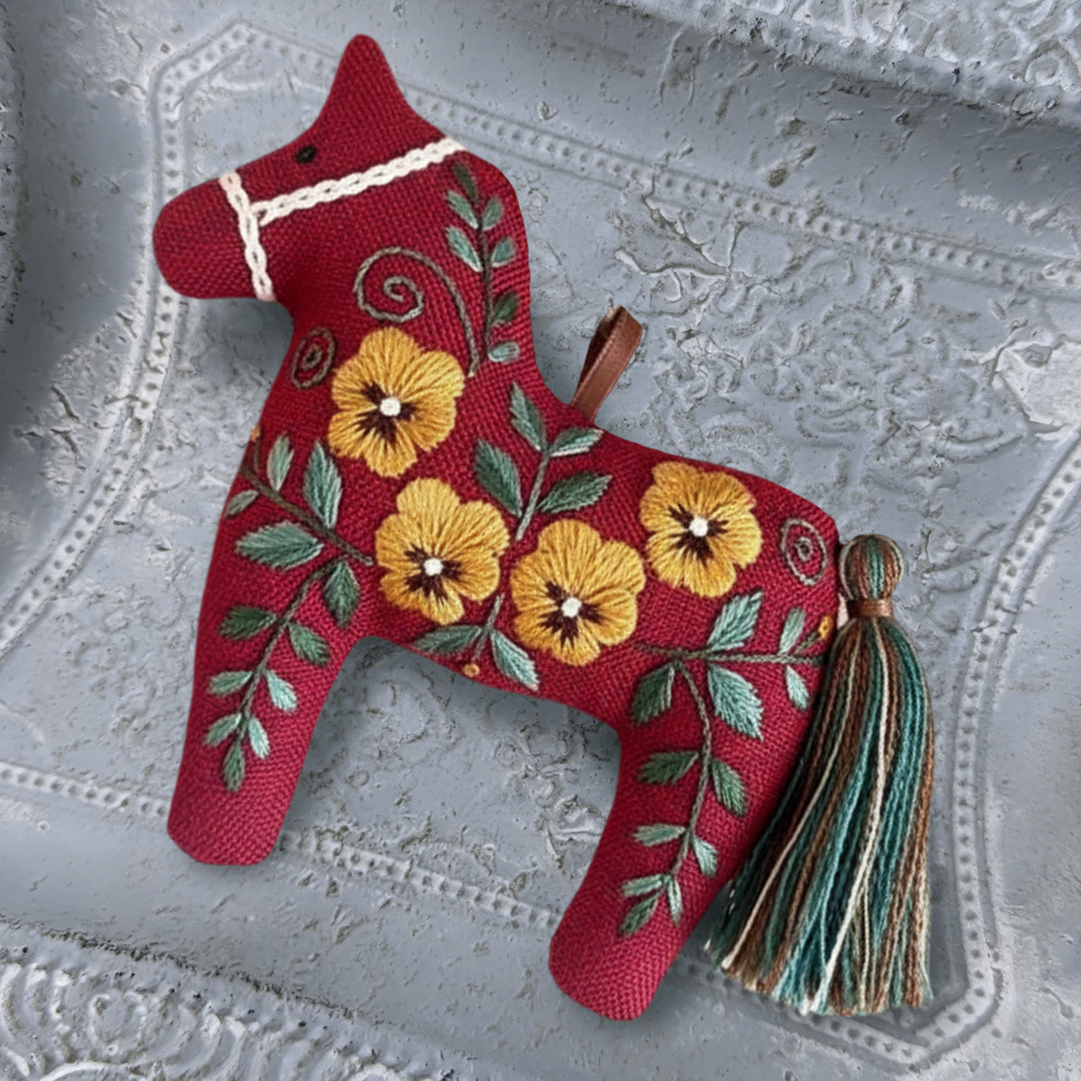 Rubbyoo Dala Horse Embroidery Kit - Yellow Flowers | Sewing Handmade Gift | Unique Home Decor  - image 7