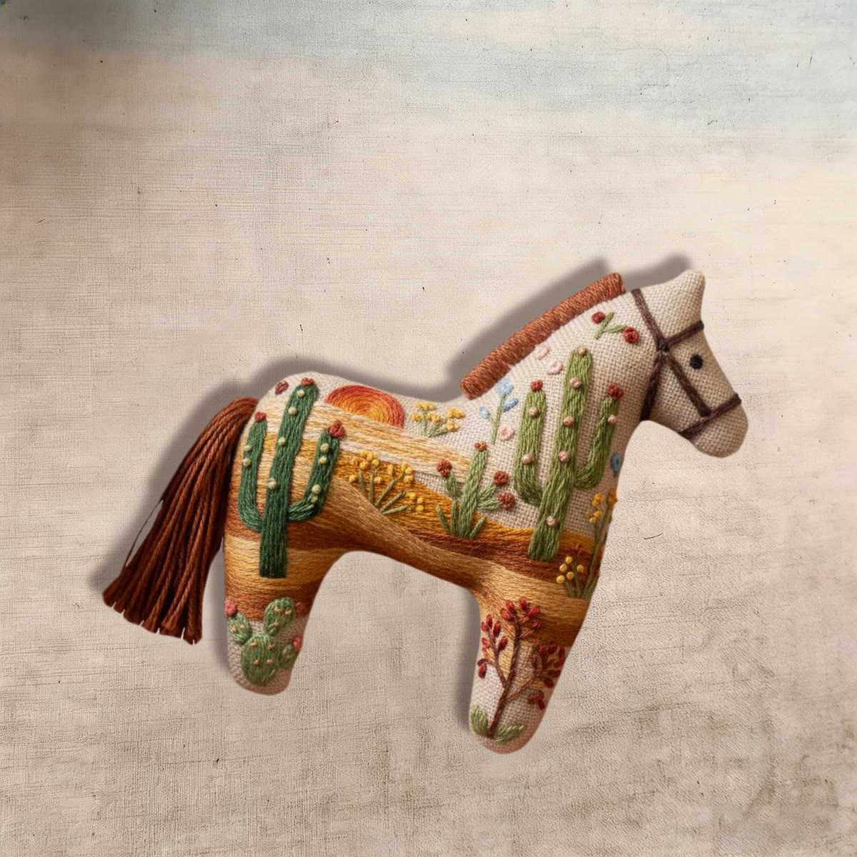 Rubbyoo Dala Horse Embroidery Kit - Desert Cactus Scene | Western-style Craft | Natural Scene Keepsake - image 9