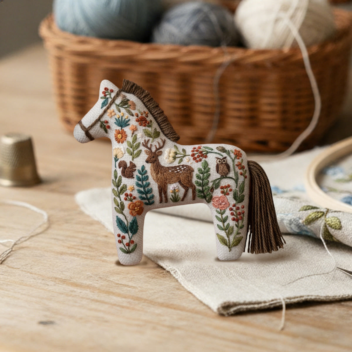 Rubbyoo Dala Horse Embroidery Kit - Woodland Creature Medley | Whimsical Handcraft | Charming Gift Pick - image 2